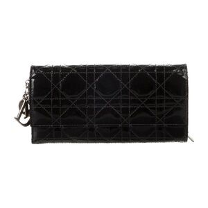 Dior Black Patent Quilted Wallet